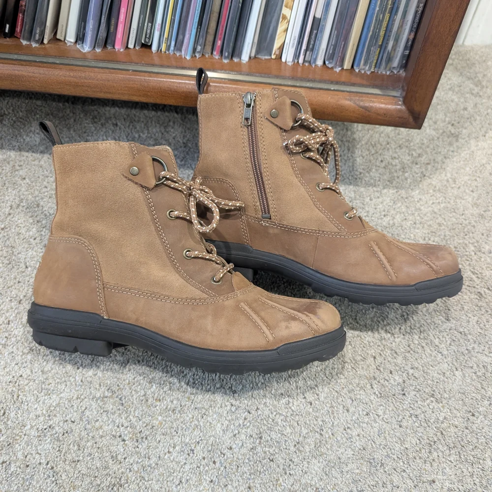 UGG Brown Lace-Up Boots - Picture 1 of 7